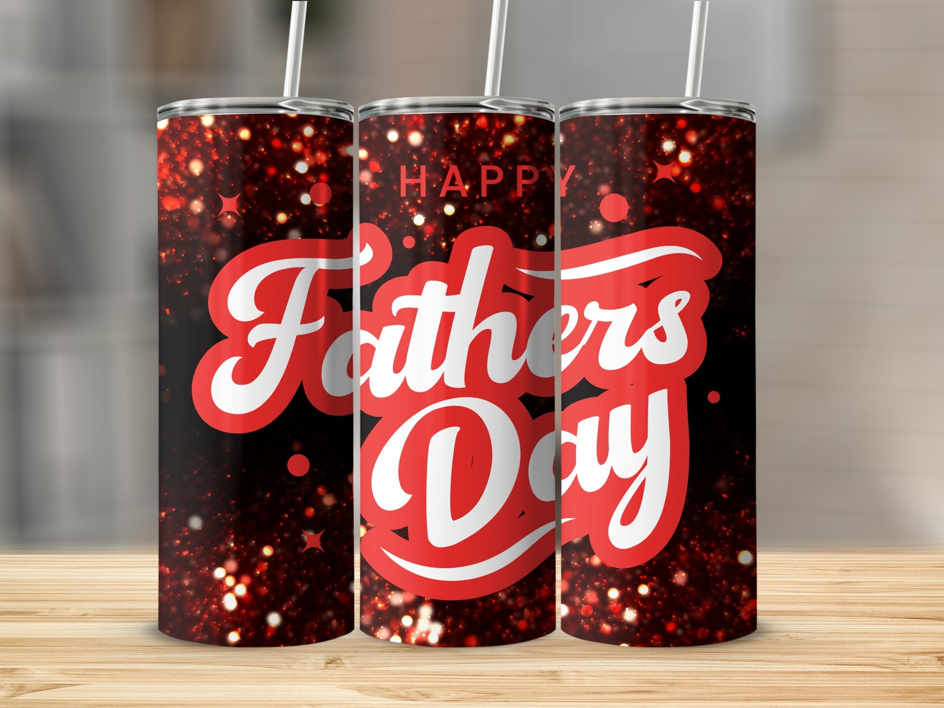 Happy Father's Day Red Sparkle Tumbler Father's Day Gift