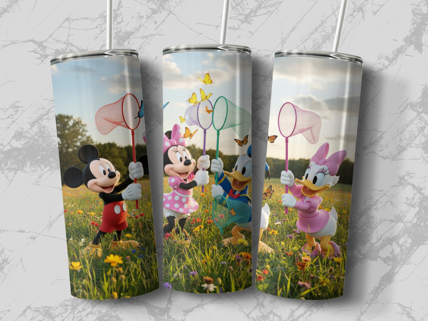 Mickey Minnie Donald Daisy Butterfly Net Tumblers Collection