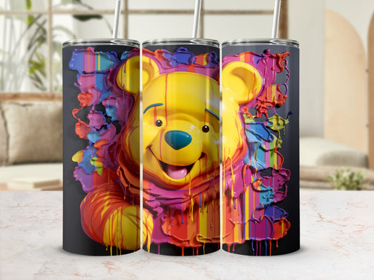 Colorful Bear Art Tall Tumbler Drinkware for All Ages
