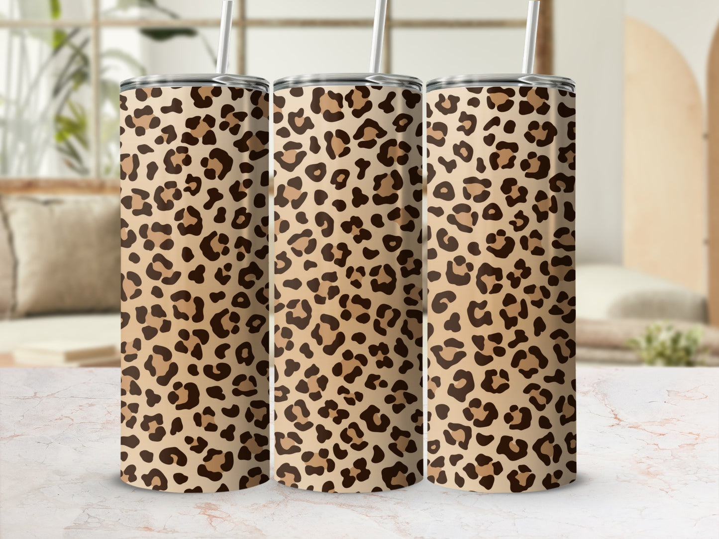 Leopard Print Patterned Tumblers for Trendy Drinkware