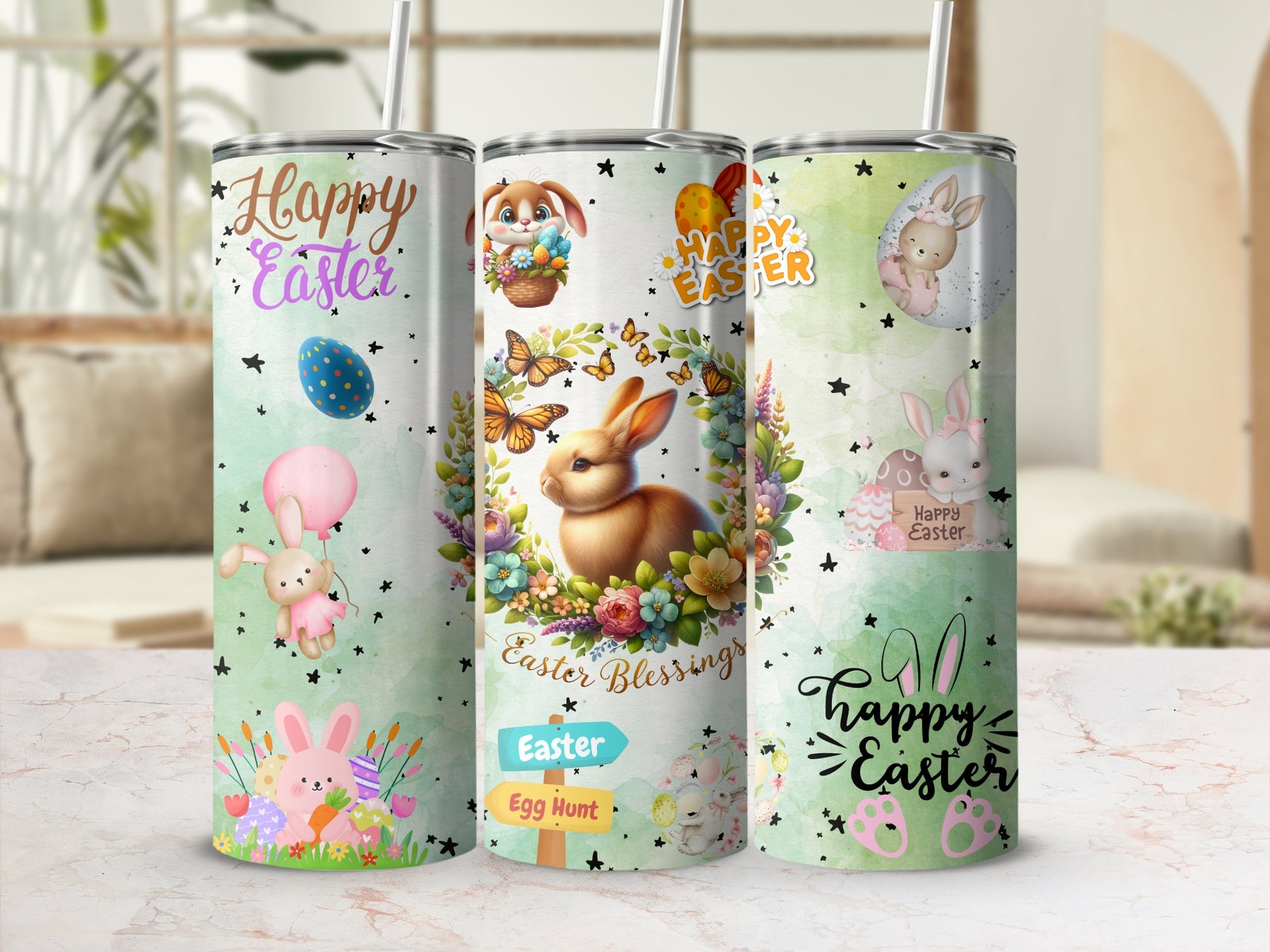 Vibrant Happy Easter Design With Cute Bunnies product