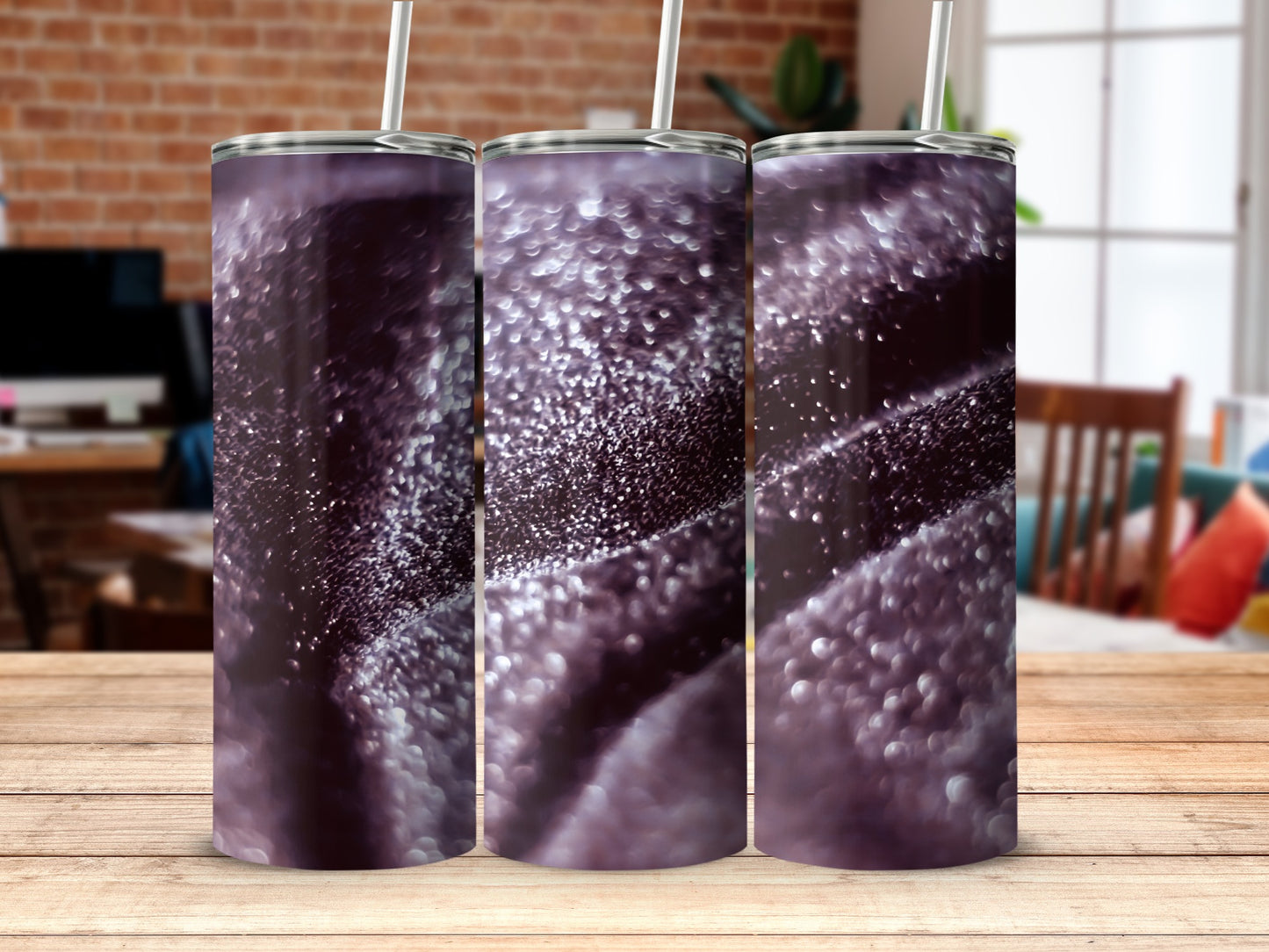 Elegant Purple Abstract Design Tumbler for Modern Style