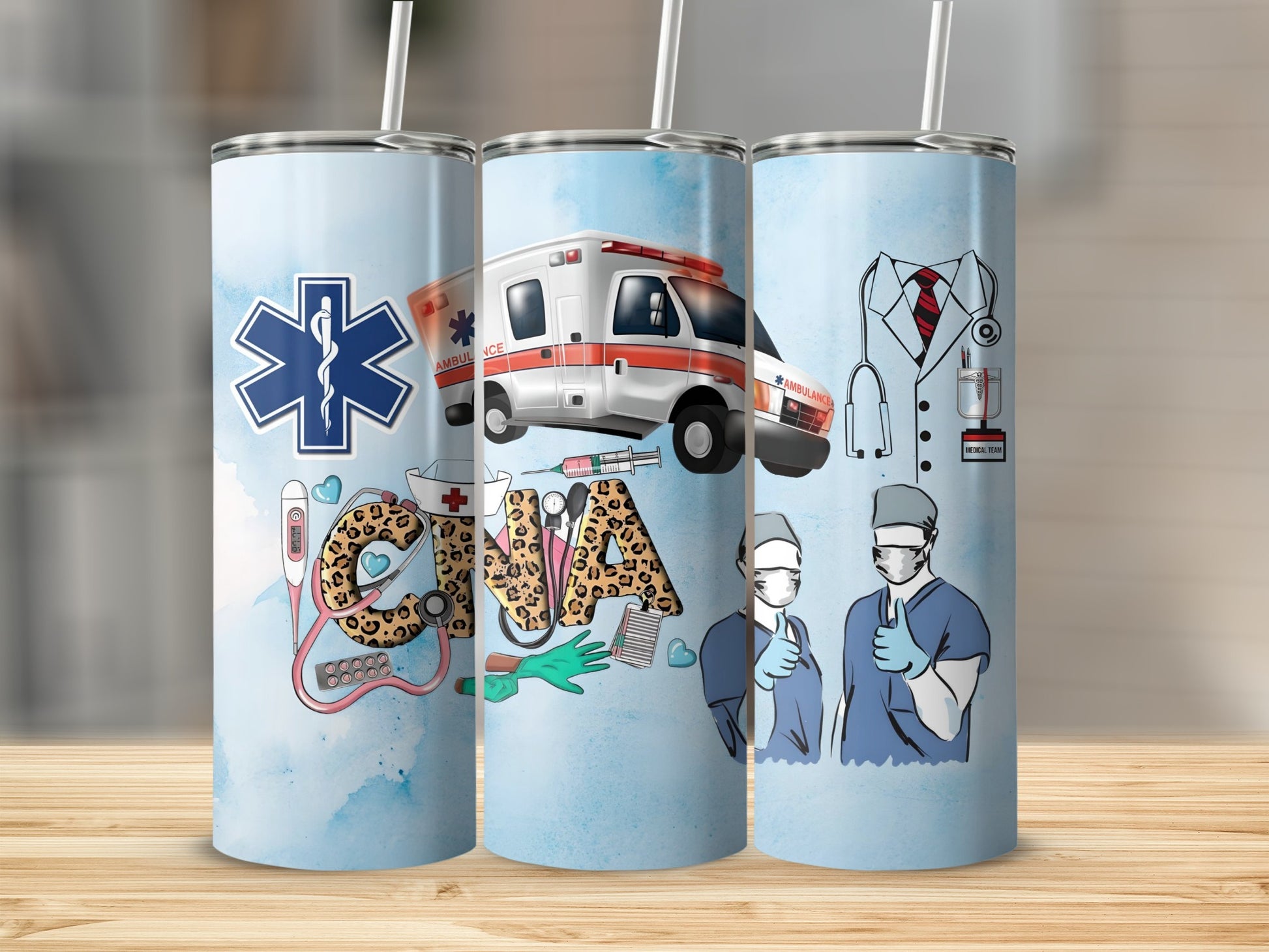 Medical Themed Tumblers with CNA and Doctor Designs
