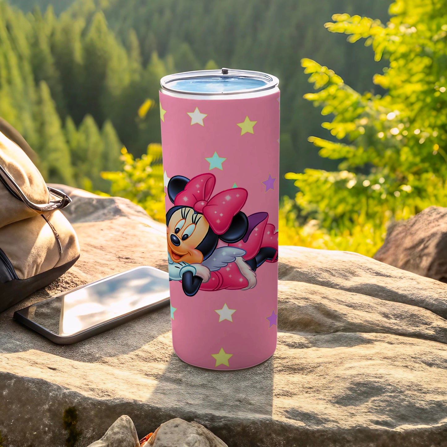 Minnie Mouse Pink Star Pattern Insulated Tumbler