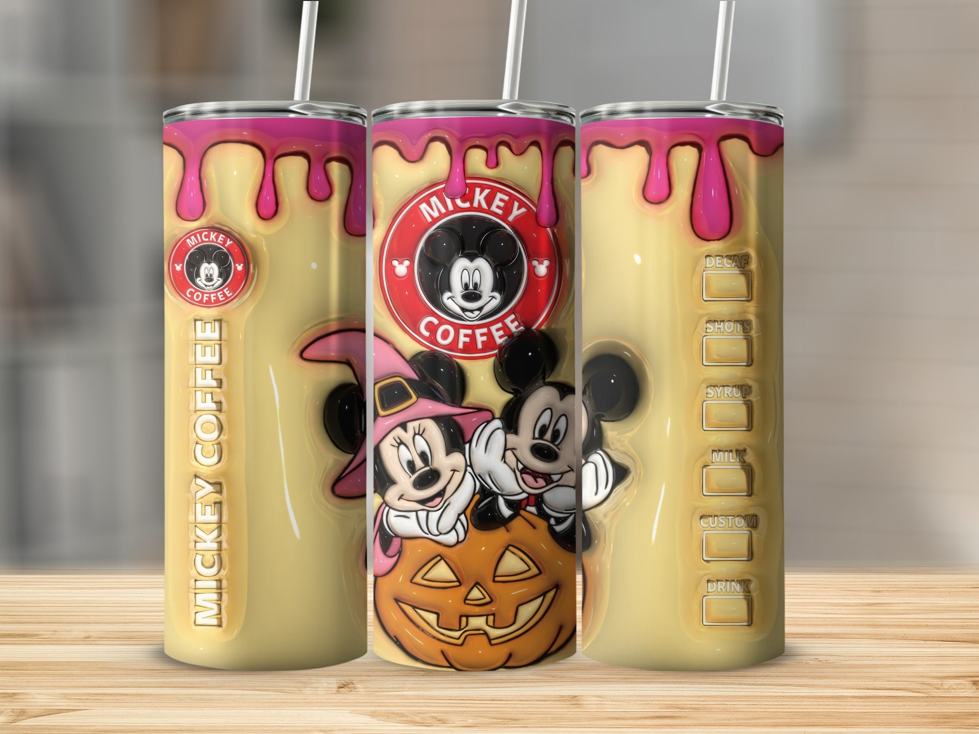 Mickey Coffee Tumbler with Halloween Themed Design