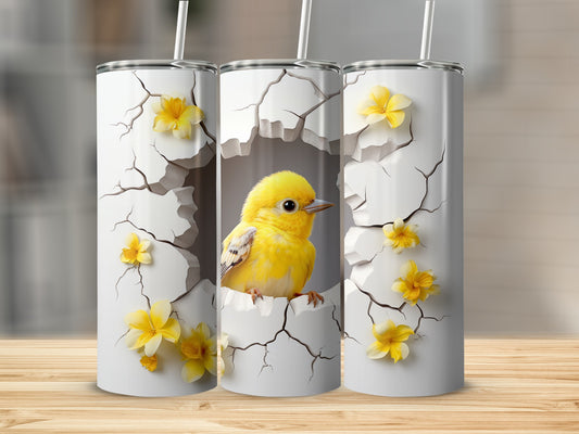 Yellow Bird Cracked Egg Design Tumbler product type