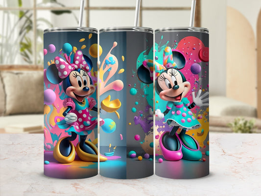 Colorful Minnie Mouse Art Print Tumbler