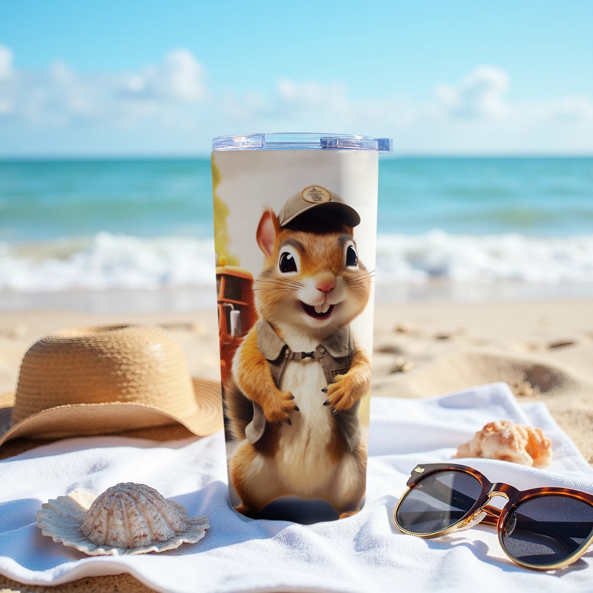Cute Chipmunk Character Beach Vacation Travel Tumbler product type