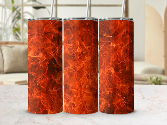 Blazing Orange Flame Abstract Design Tumbler product type