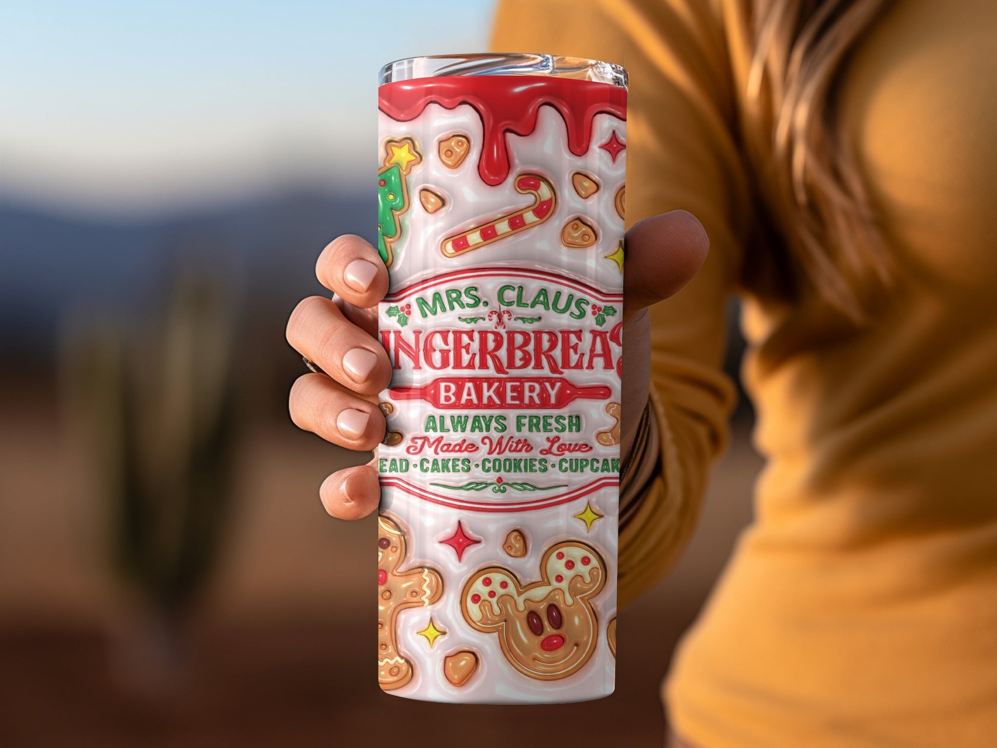 Mrs. Claus Gingerbread Bakery Always Fresh Tumbler