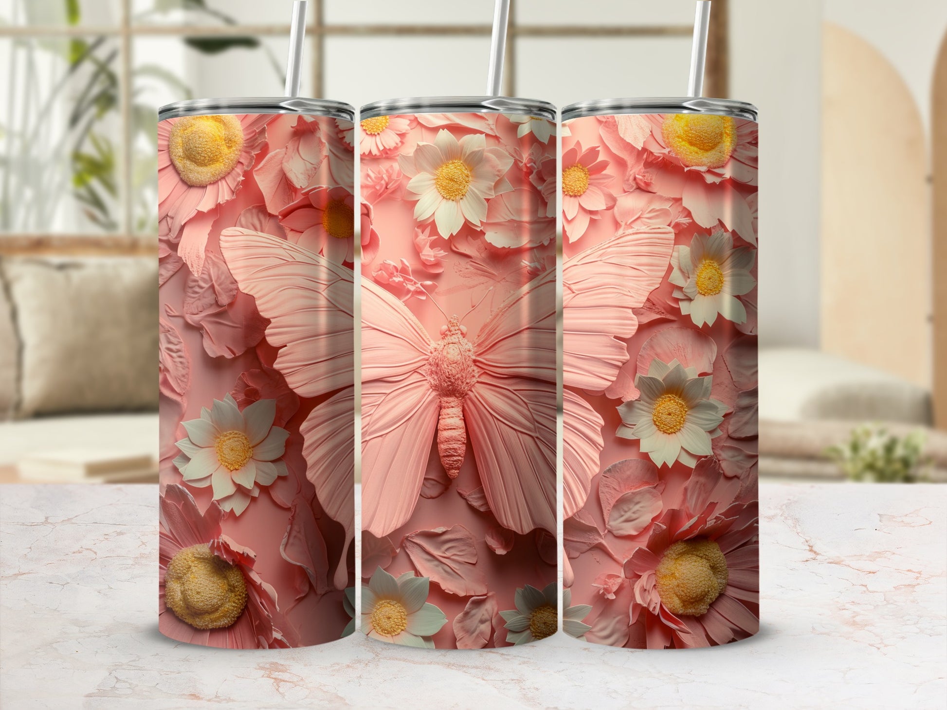 Blush Butterfly Blossom Garden Sculpted Decor product type
Pink Butterfly
Floral Tumbler
Botanical Pattern
Sculpted Flowers
Blush Pink Decor
Garden Inspired
Nature Aesthetic
Textured Art
Spring Collection
Daisy Motif
Butterfly Design
Relief Art
Feminine Gift
Unique Drinkware
Beverage Cup
Summer Accessory
Custom Tumbler
Artistic Print
Embossed Style
Flower Butterfly