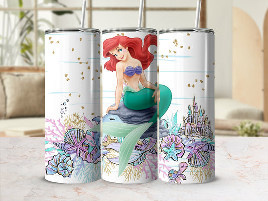 Underwater Mermaid Design Tumbler Cup