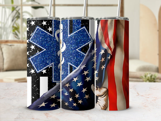 Patriotic Designs Tumblers with Flags and Symbols Set