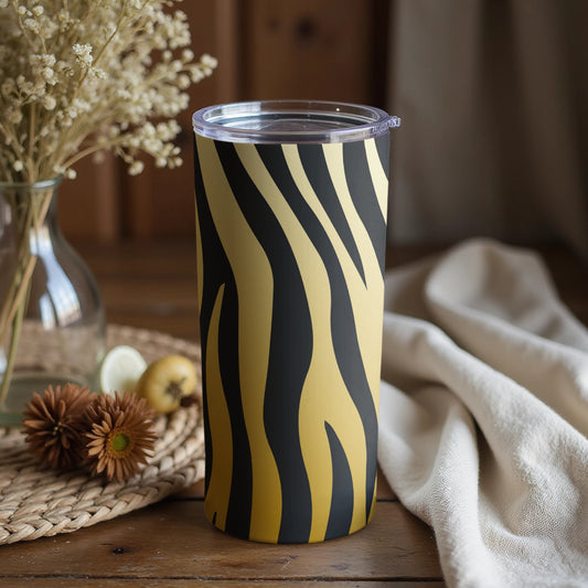 Stylish Zebra Striped Pattern Insulated Tumbler Cup