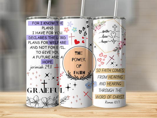 Inspirational Bible Verse Tumblers with Motivational Quotes