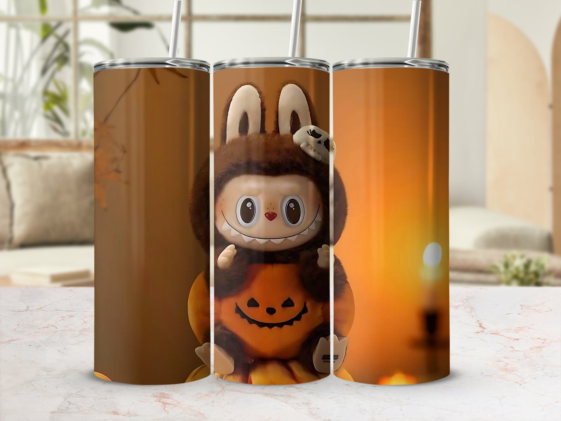 Cute Cartoon Character in Halloween Costume tumbler