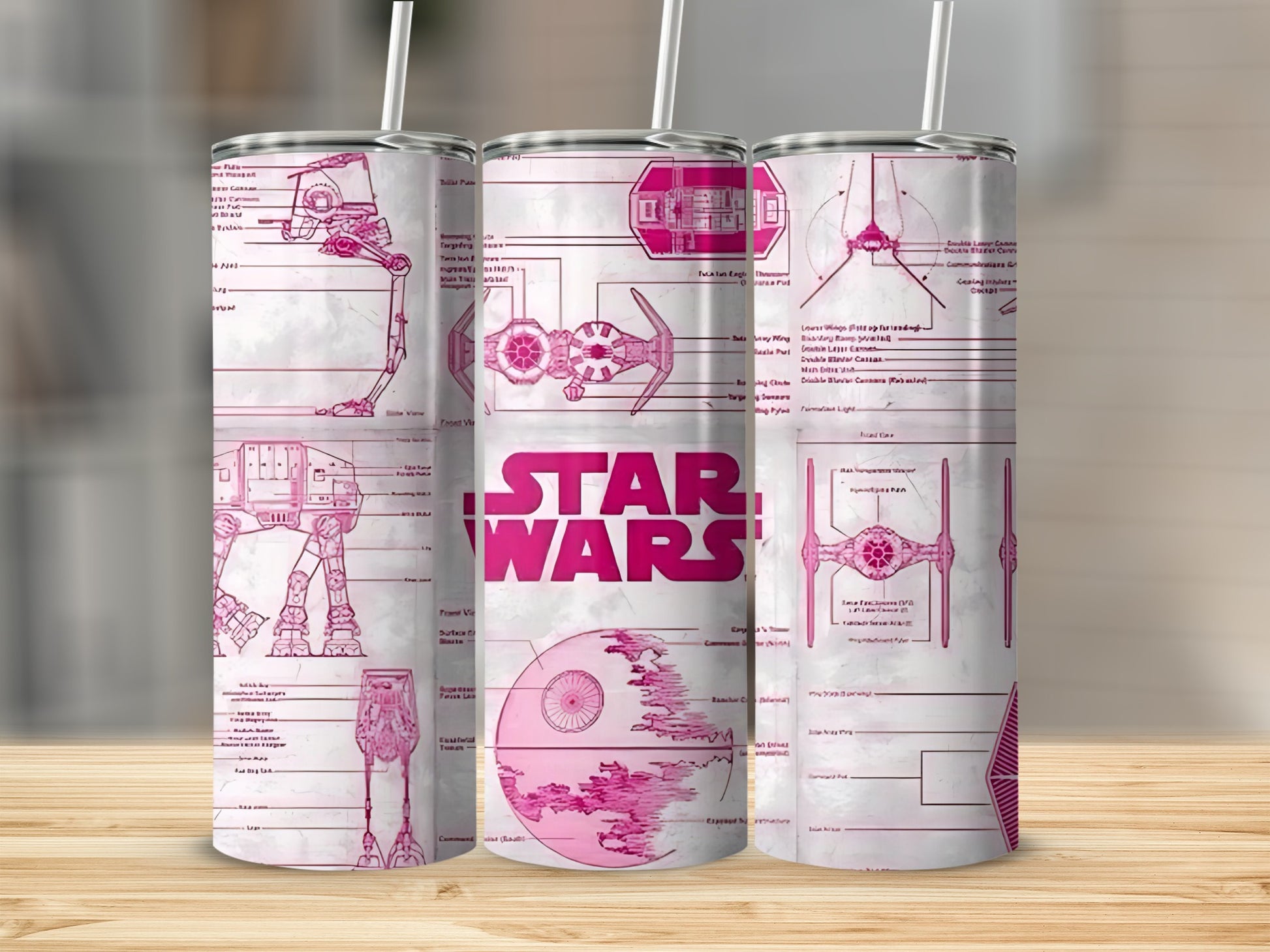STAR WARS Pink Blueprint Schematic Tumbler product type