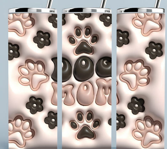 Dog Mom 3D inflated tumbler
