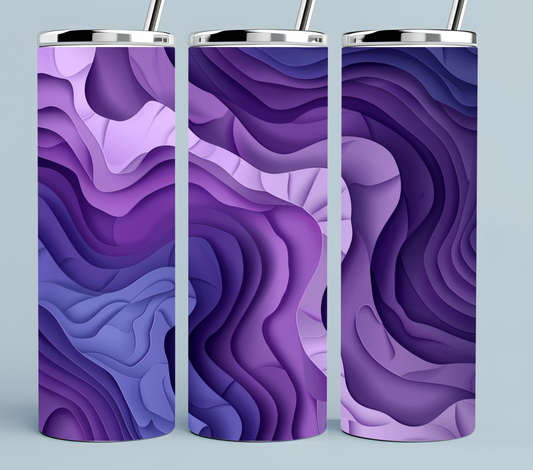 Dark Purple and Light Purple Abstract Tumbler