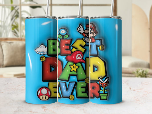 Best Dad Ever Colorful Custom Artwork Tumbler