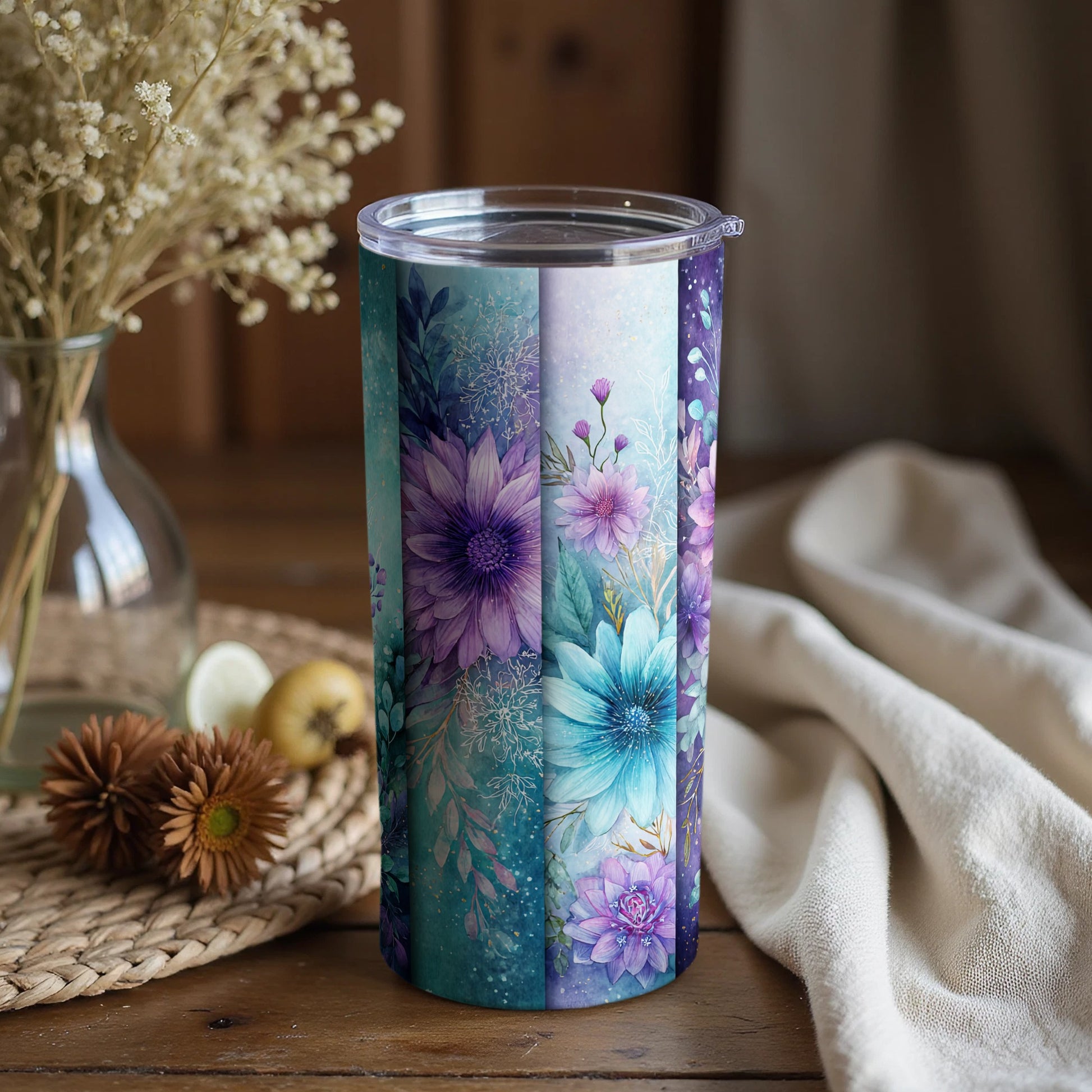 Beautifully Designed Floral Pattern Tumbler for Daily Use