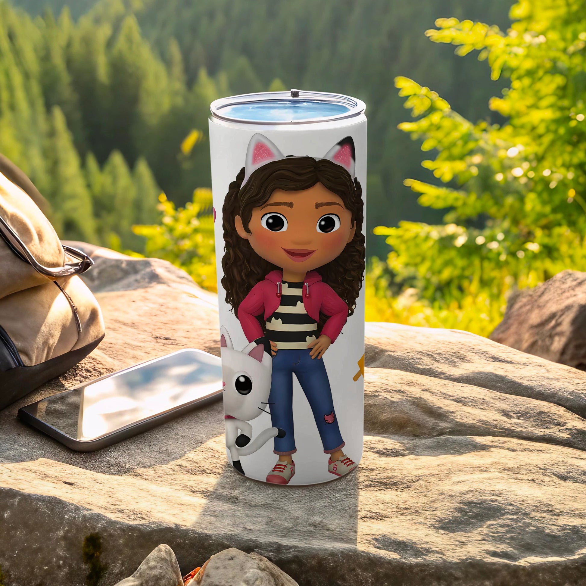 Character with Cat Illustration Tumbler for Kids