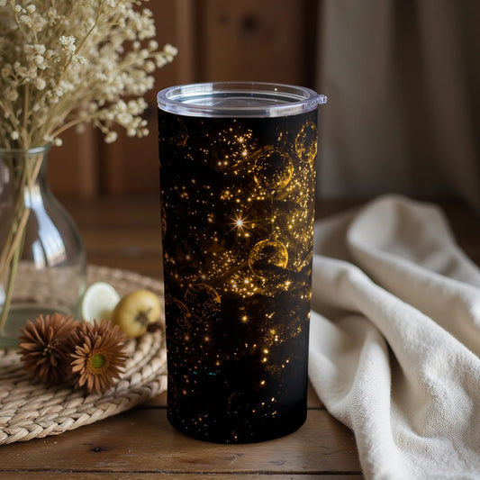 Sparkling Night Sky Themed Tumbler with Twinkling Stars