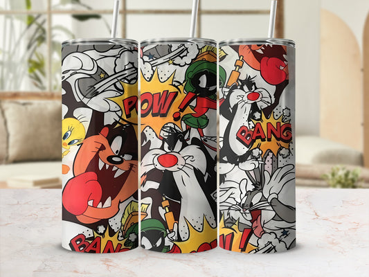 Looney Tunes Comic Style Pow Bang Characters Tumbler