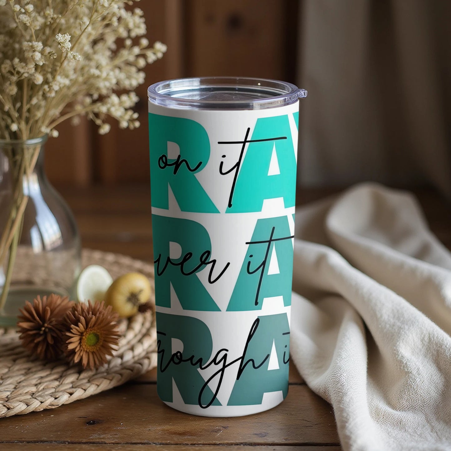 Inspirational Quote Travel Tumbler with Motivational Text
