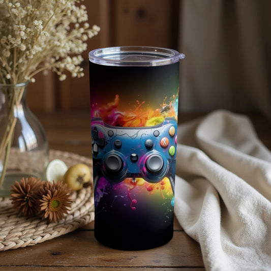 Colorful Game Controller Print Insulated Tumbler Cup