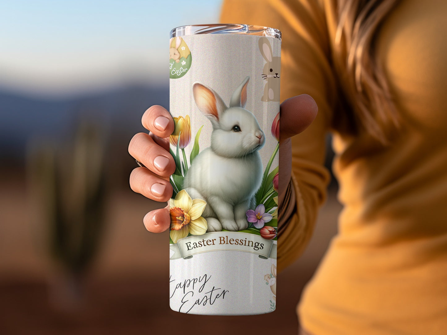 Easter Blessings Happy Easter Bunny Design Tumbler