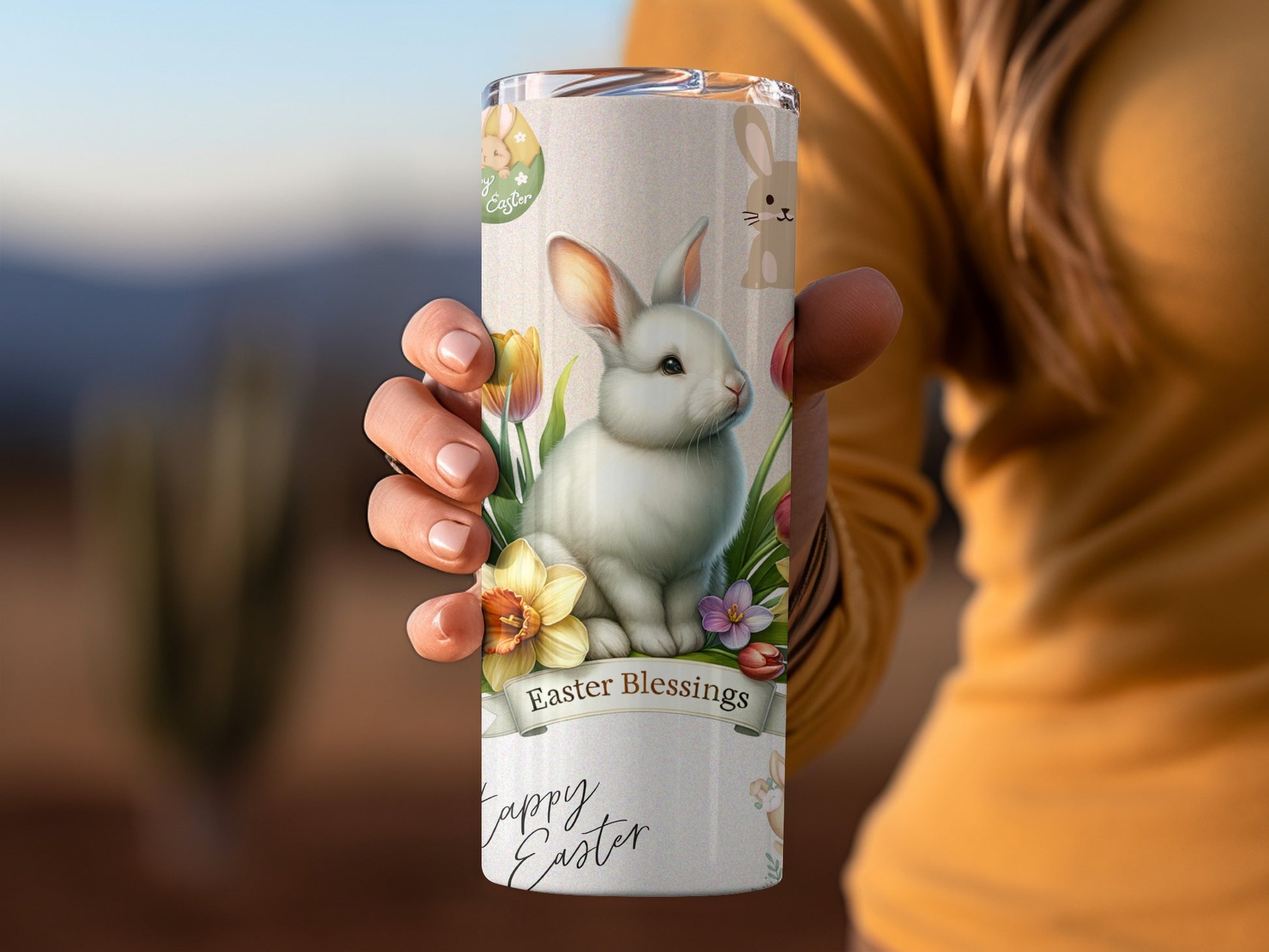 Easter Blessings Happy Easter Bunny Design Tumbler