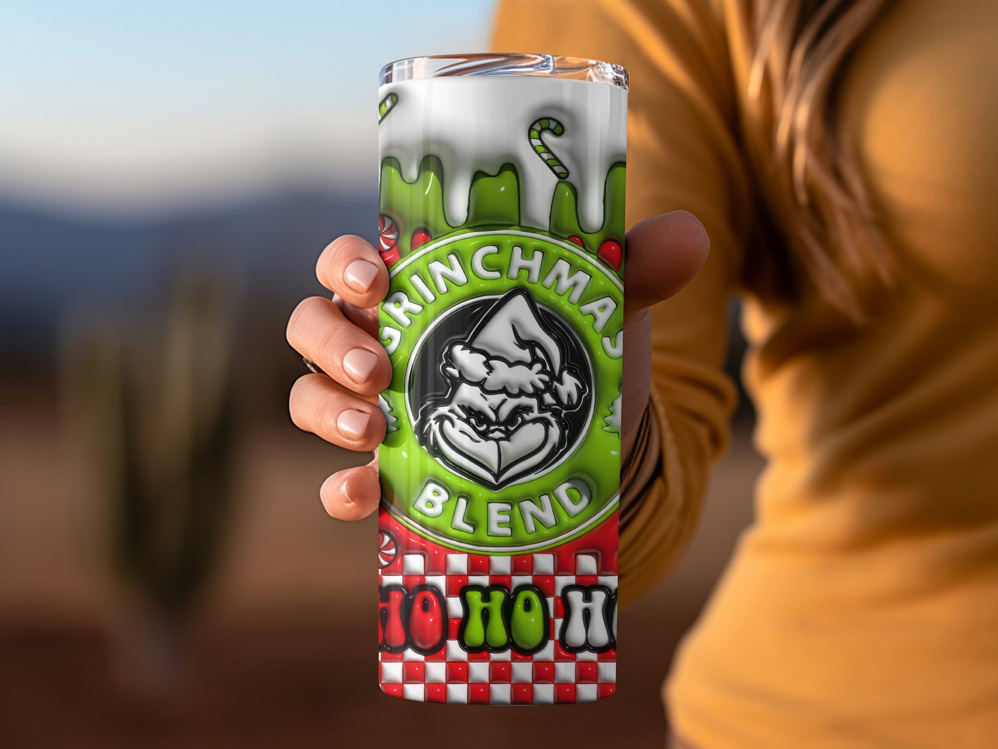 Grinch Christmas Blend Tumbler Ho Ho Ho Drinkware