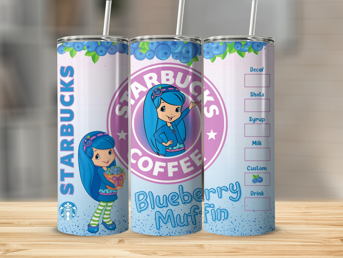 Starbucks Blueberry Muffin Custom Drink Tumbler