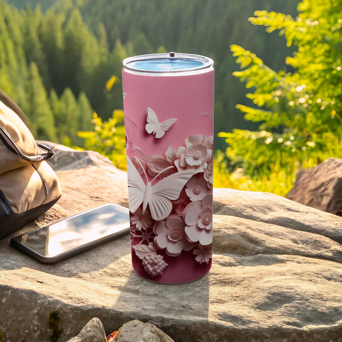 Pink Butterfly Flowers Embossed Tumbler product type
Tumbler
Travel Mug
Insulated Cup
Pink Butterfly
Floral Design
Nature Motif
Outdoor Gear
Drinkware
Gift for Her
Beverage Cup
Summer Drink
Spring Flowers
Embossed Effect
White Butterflies
Flower Petals
Trendy Tumbler
Coffee Enthusiast
Hydration Bottle
Personal Mug
Unique Gift