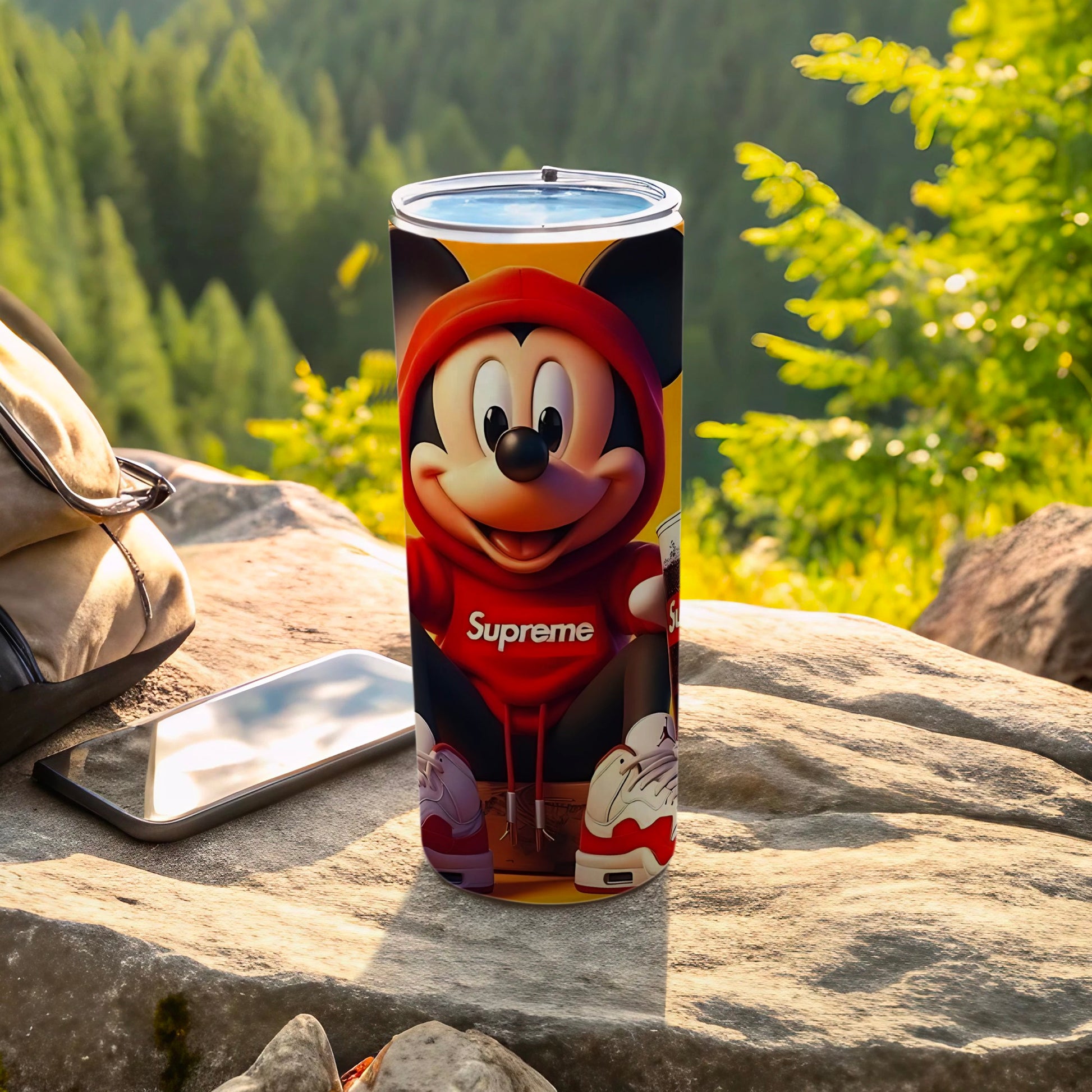 Supreme Mickey Mouse Hoodie Design Travel Mug