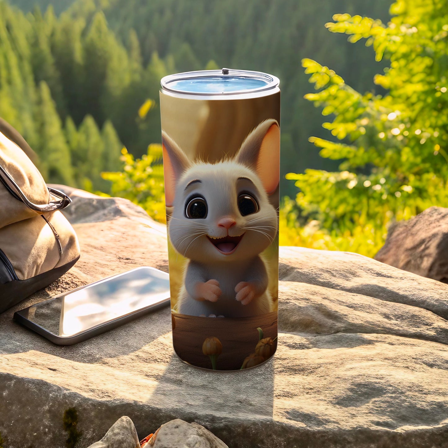 Cute Cartoon Bunny Design Insulated Tumbler