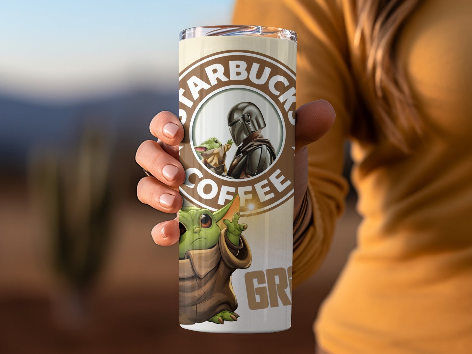 Mandalorian and Baby Yoda Starbucks Coffee Tumbler