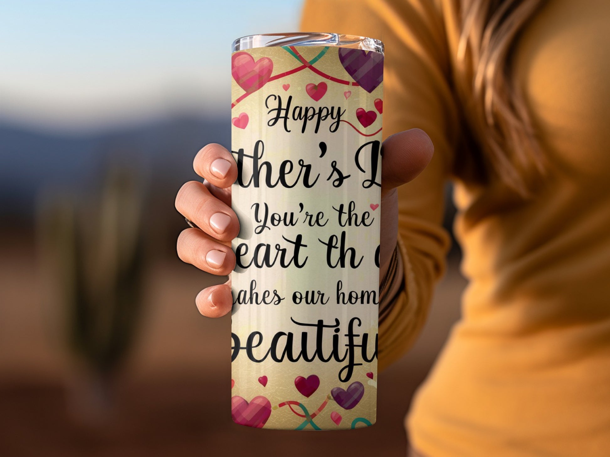 Happy Mother's Day Beautiful Heart Stainless Steel Tumbler