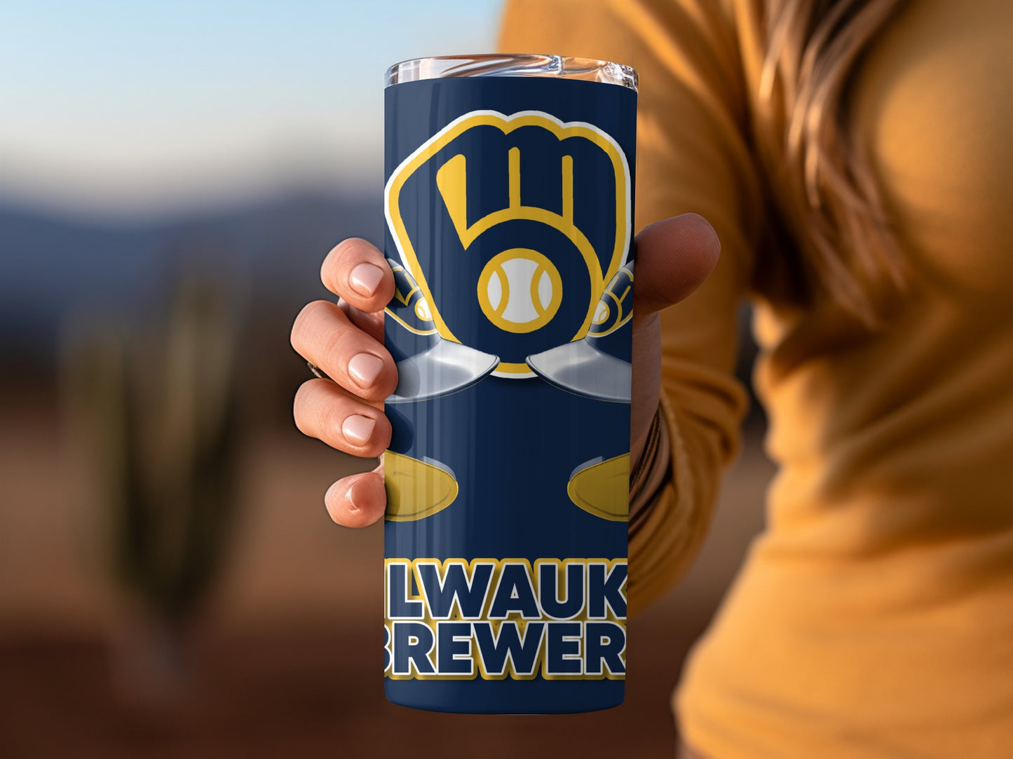 Milwaukee Brewers Helmets Stars Design Team Tumblers