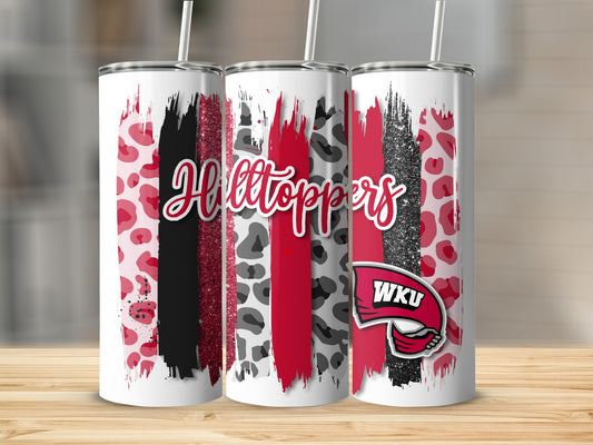 Hilltoppers WKU Leopard Stripes Grunge Design Tumblers