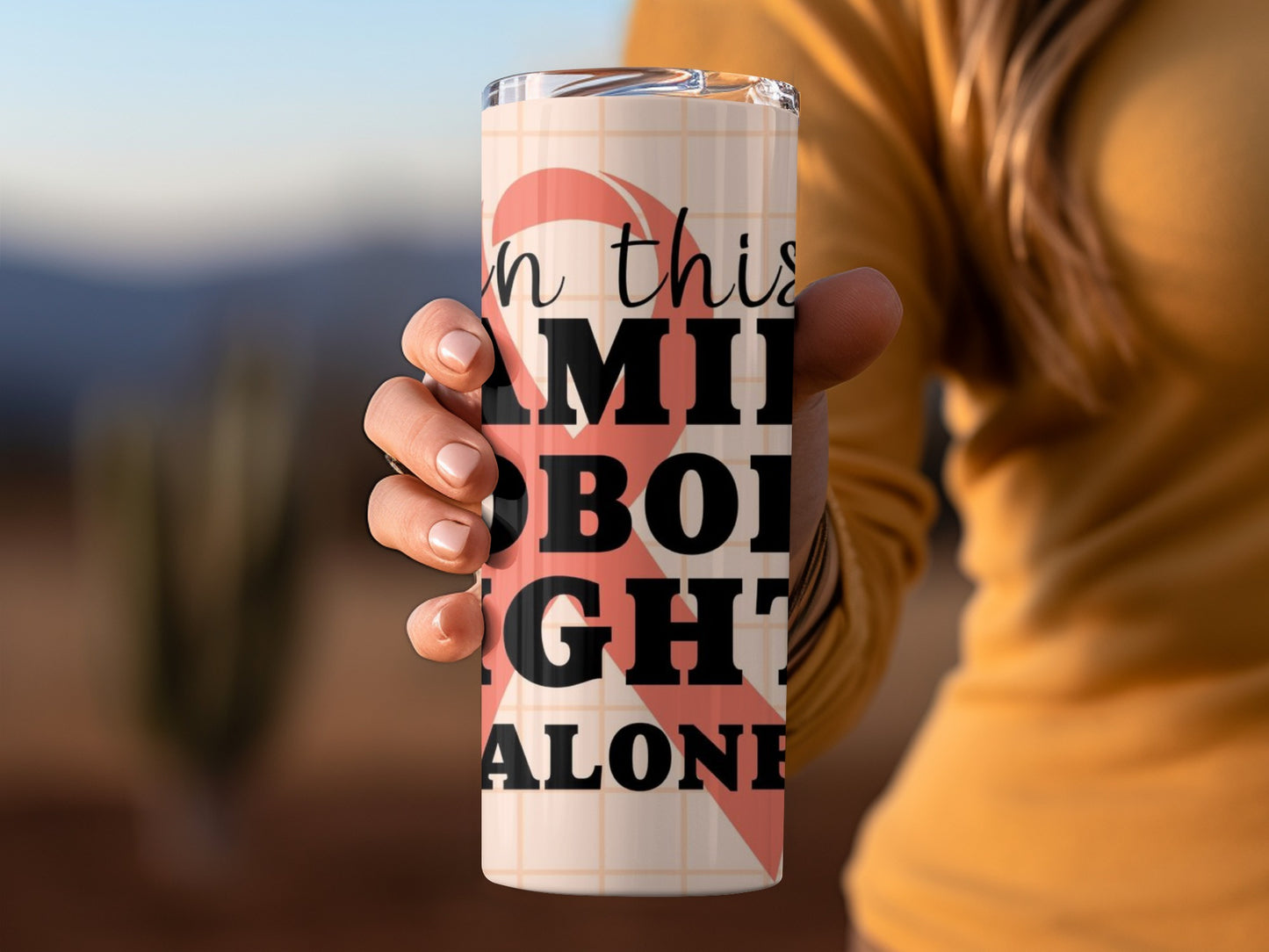 In This Family Nobody Fights Alone Tumbler