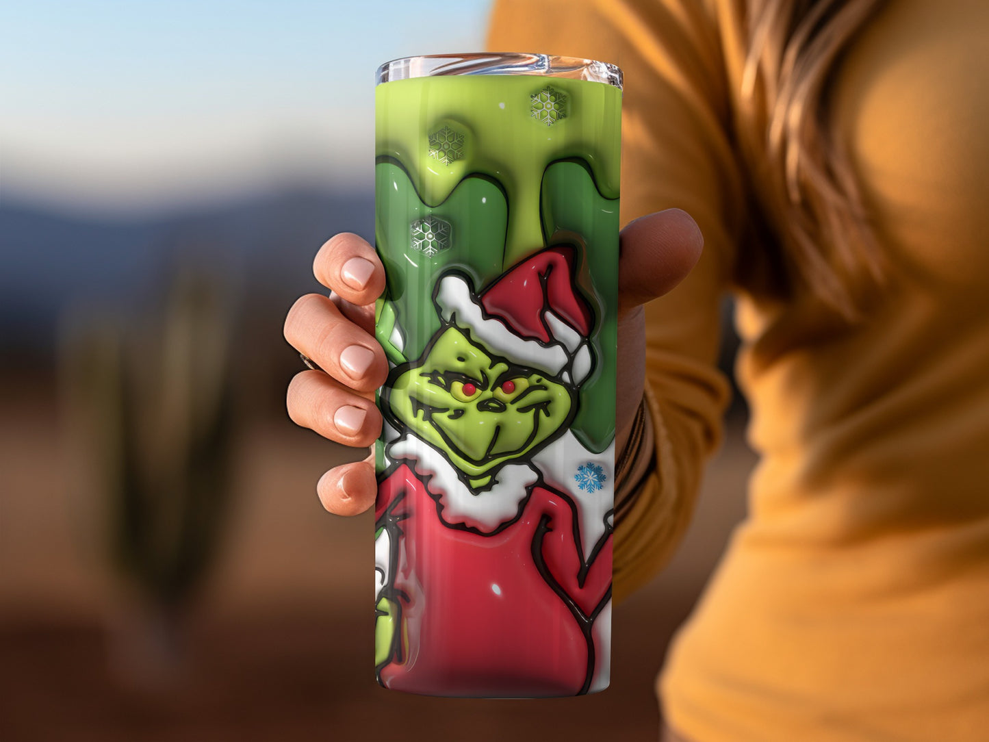 Christmas Grinch Design Stainless Steel Tumbler Cup