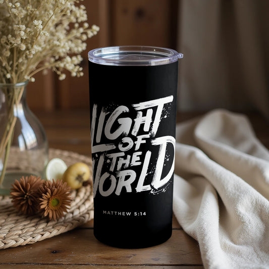 Light of the World Matthew 5:14 motivational tumbler