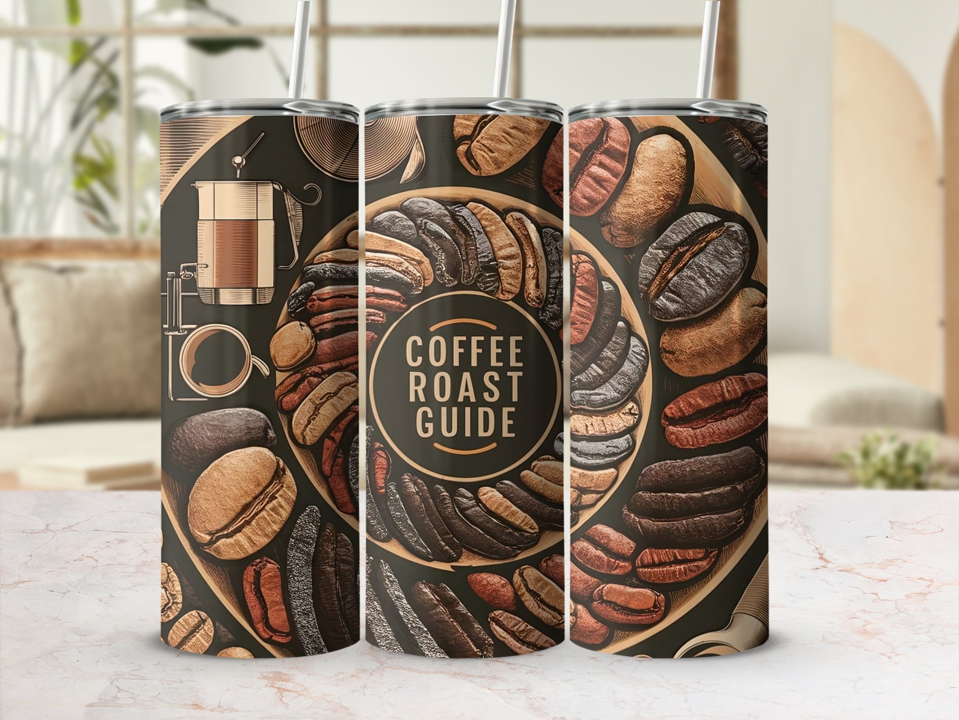 Coffee Roast Guide Artistic Design Tumbler
