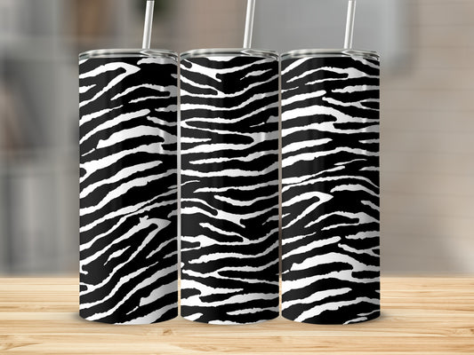 Black and White Zebra Pattern Insulated Tumbler
