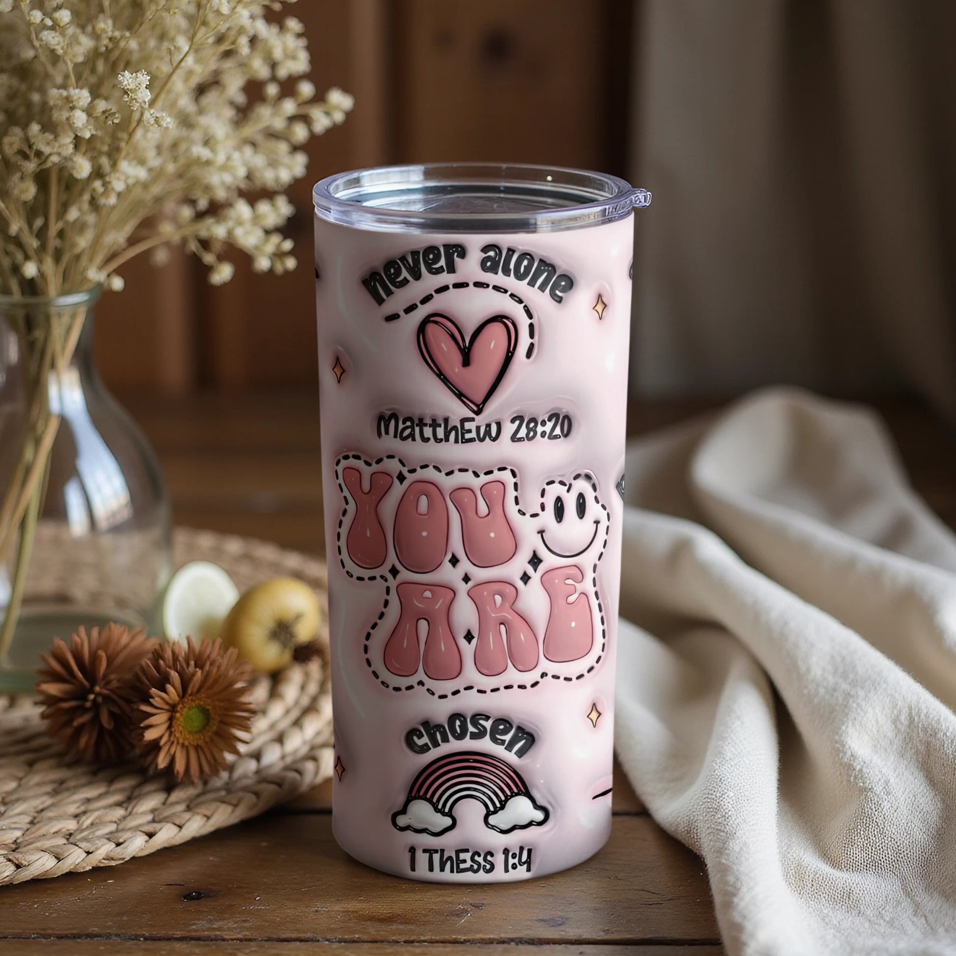 Inspirational Personalized Tumbler with Bible Verses