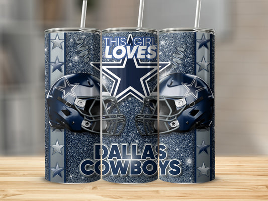 This Girl Loves Dallas Cowboys Helmets Design Tumblers