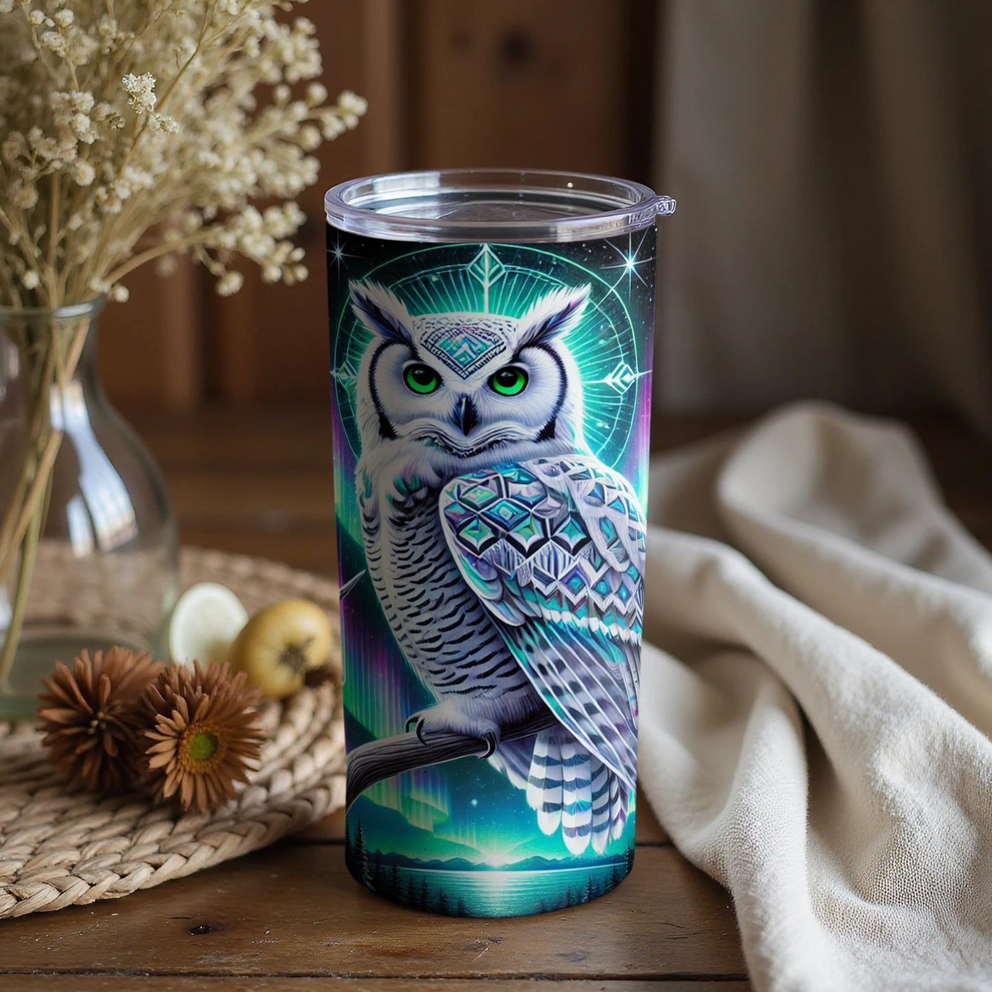 Mystic Owl Design Tumbler with Lid 20oz Tumbler