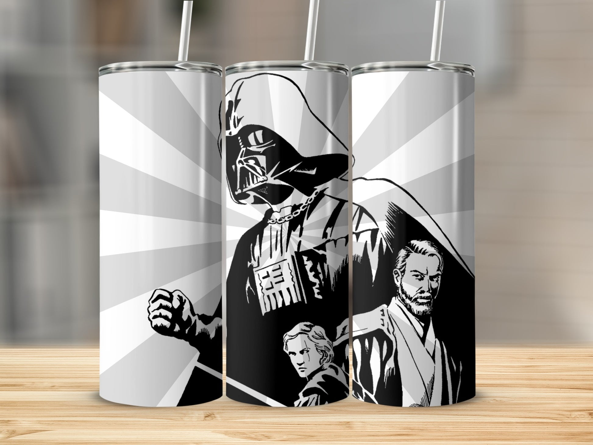 Star Wars Darth Vader Luke Obi-Wan Monochrome Tumbler product type